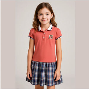 FENDI Pink And Blue Check FF Polo Dress Size 10